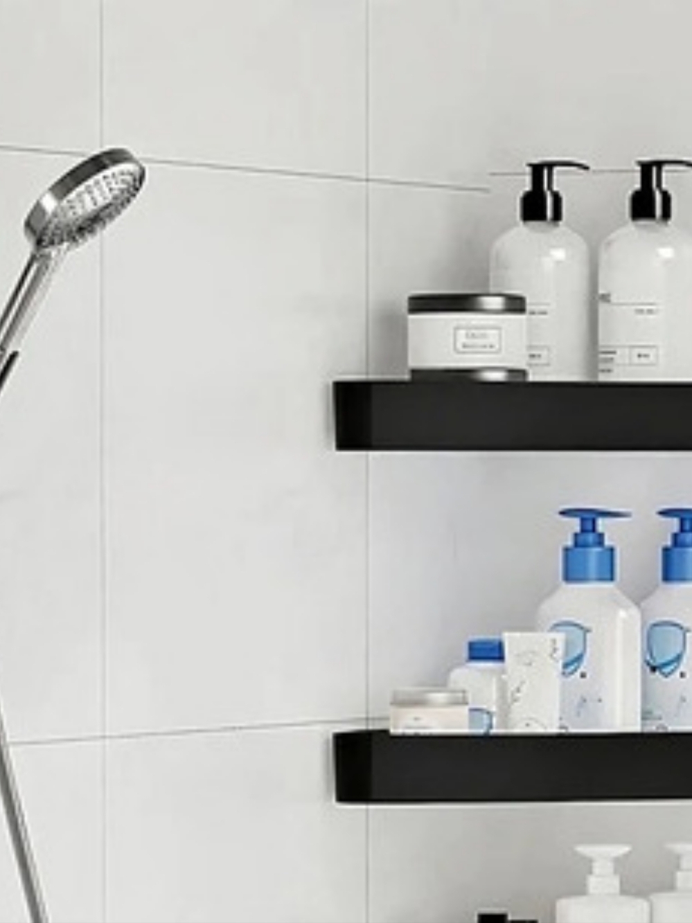 Black Corner Shower Shelf Set New In OPENED BOX